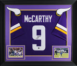 J.J. McCarthy Authentic Signed Purple Pro Style Framed Jersey BAS Witnessed