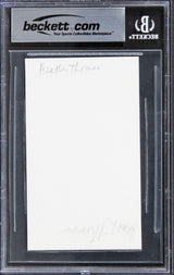 Heather Thomas Zapped! Authentic Signed 3x5 Index Card Autographed BAS Slabbed