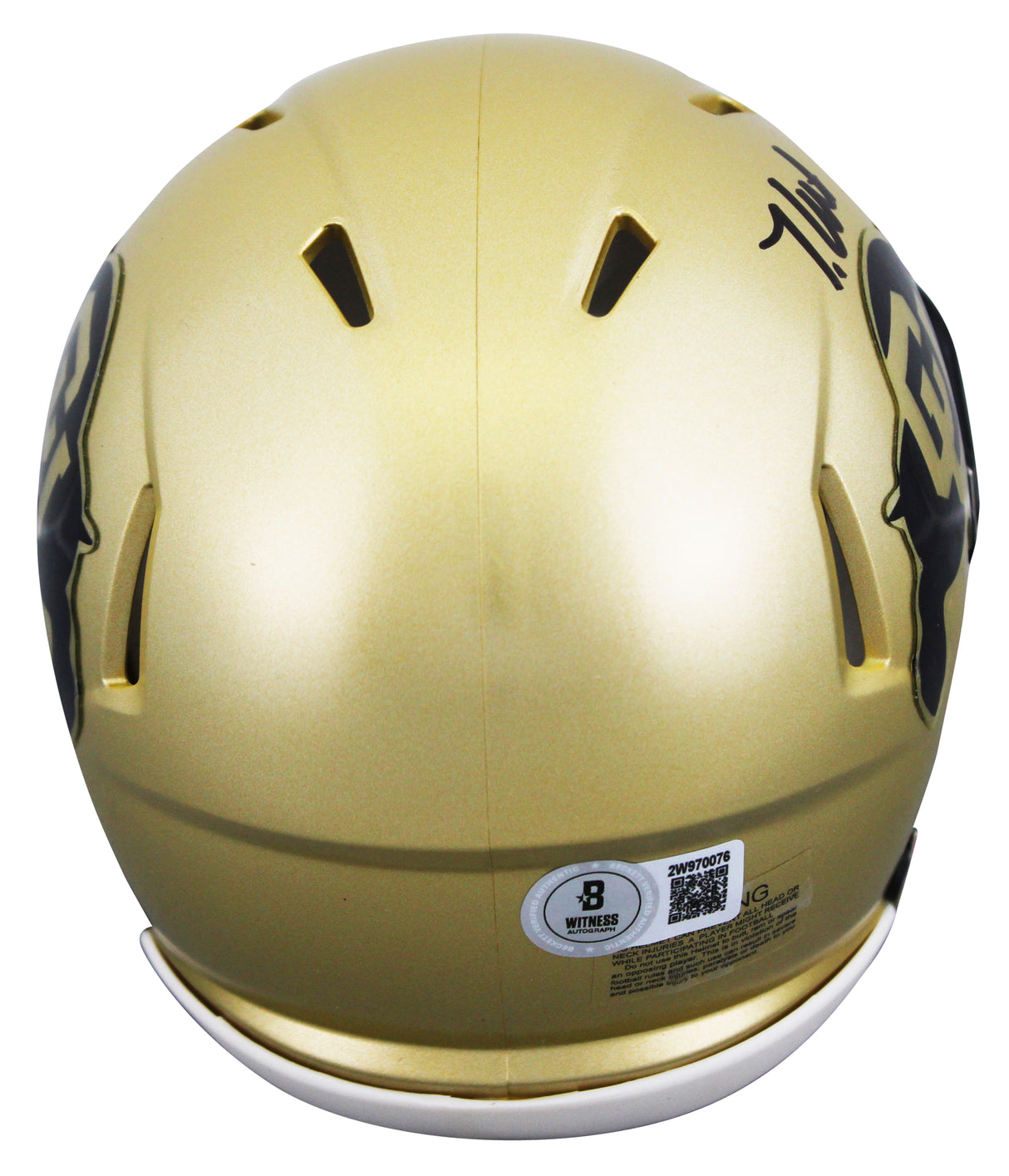 Colorado Travis Hunter "24 Heisman" Signed Speed Mini Helmet BAS Witnessed