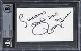 Rams Rosey Grier Authentic Signed 3x5 Index Card Autographed BAS Slabbed