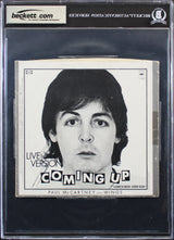 Paul McCartney Signed Coming Up 45 RPM Album Cover Auto Graded 10! BAS Slabbed