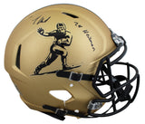 Travis Hunter "24 HT" Signed Heisman Logo Full Size Speed Proline Helmet BAS Wit
