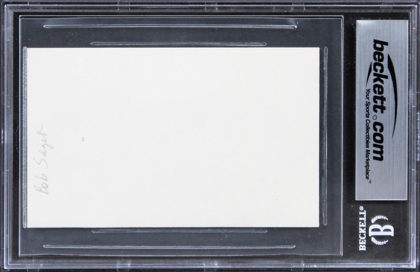 Bob Saget Full House Authentic Signed 3x5 Index Card Autographed BAS Slabbed