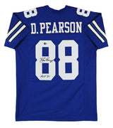 Drew Pearson "HOF 21" Authentic Signed Blue Pro Style Jersey Autographed BAS Wit