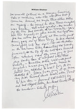 William Shatner Signed 7.25x10.5 1 Page Essay on Personal Letterhead BAS #A71925