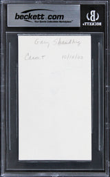 Garry Shandling The Larry Sanders Show Signed 3x5 Index Card BAS Slabbed
