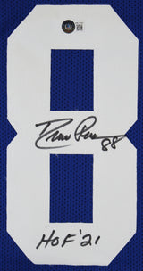 Drew Pearson "HOF 21" Authentic Signed Blue Pro Style Jersey Autographed BAS Wit