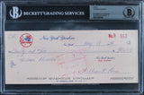 Yankees Thurman Munson Authentic Signed 3.5x8.5 1974 NNY Check Auto 9! BAS Slab