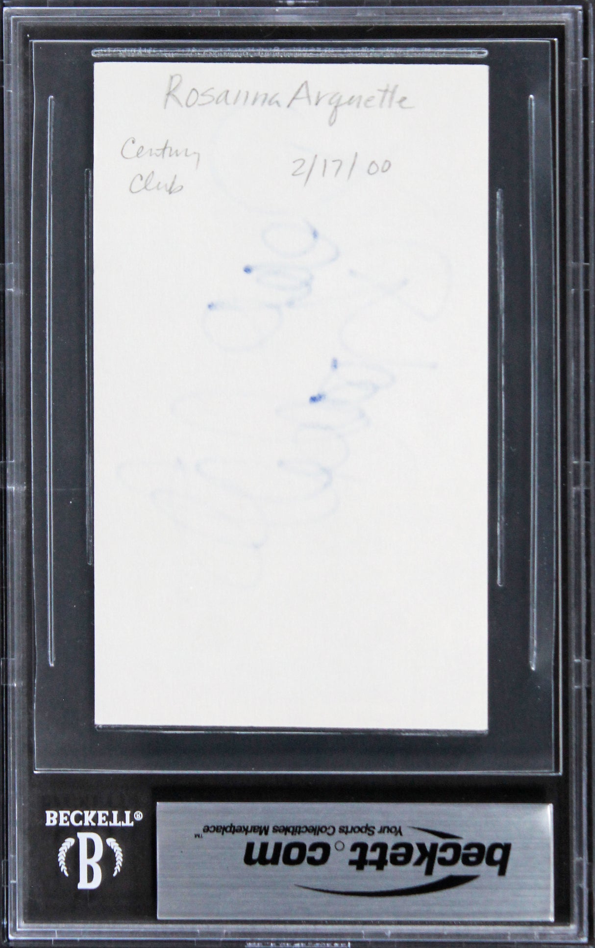 Rosanna Arquette Pulp Fiction Authentic Signed 3x5 Index Card BAS Slabbed 1