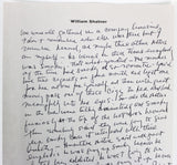 William Shatner Signed 7.25x10.5 1 Page Essay on Personal Letterhead BAS #A71925