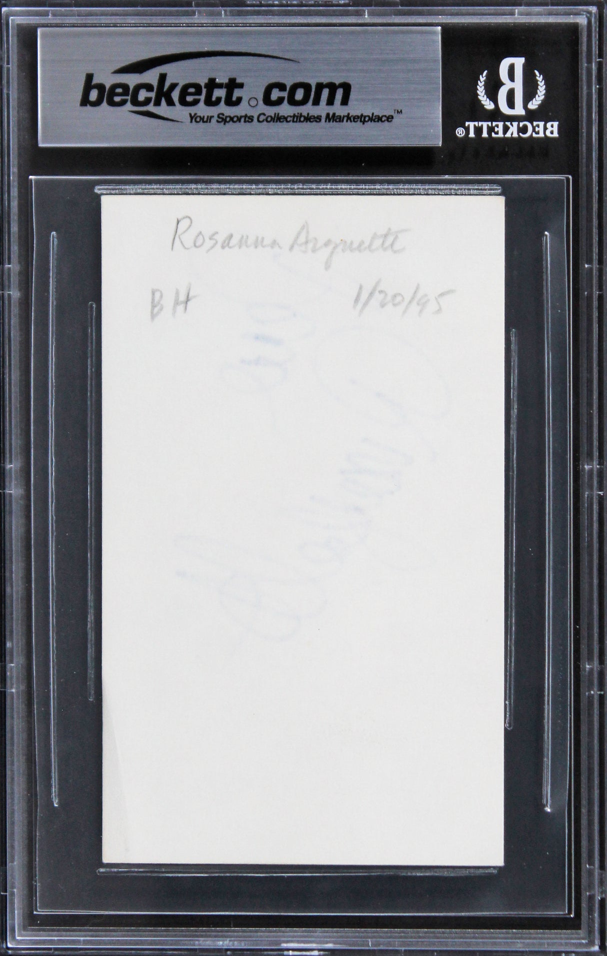 Rosanna Arquette Pulp Fiction Authentic Signed 3x5 Index Card BAS Slabbed 2