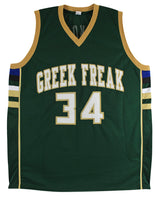 Giannis Antetokounmpo Authentic Signed Green Pro Style Jersey BAS Witnessed