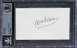 Helen Mirren The Queen Authentic Signed 3x5 Index Card BAS Slabbed 1