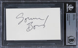 Sonny Bono The Sonny and Cher Show Authentic Signed 3x5 Index Card BAS Slabbed