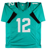 Travis Hunter Authentic Signed Teal Pro Style Jersey Autographed BAS Witnessed