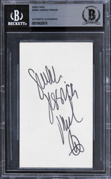 Sarah Jessica Parker Sex And The City Signed 3x5 Index Card BAS Slabbed 1