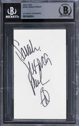 Sarah Jessica Parker Sex And The City Signed 3x5 Index Card BAS Slab 4