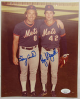Gary Carter Roger McDowell Signed Auto Autograph 8x10 Photo JSA CB21722