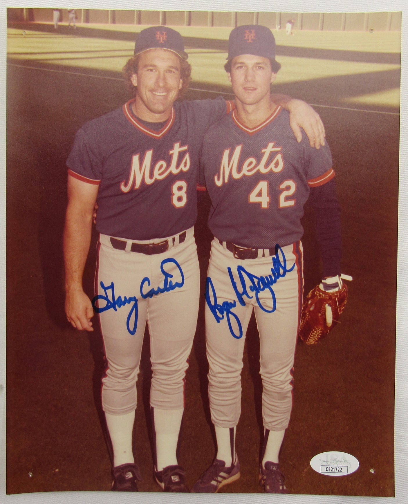 Gary Carter Roger McDowell Signed Auto Autograph 8x10 Photo JSA CB21722