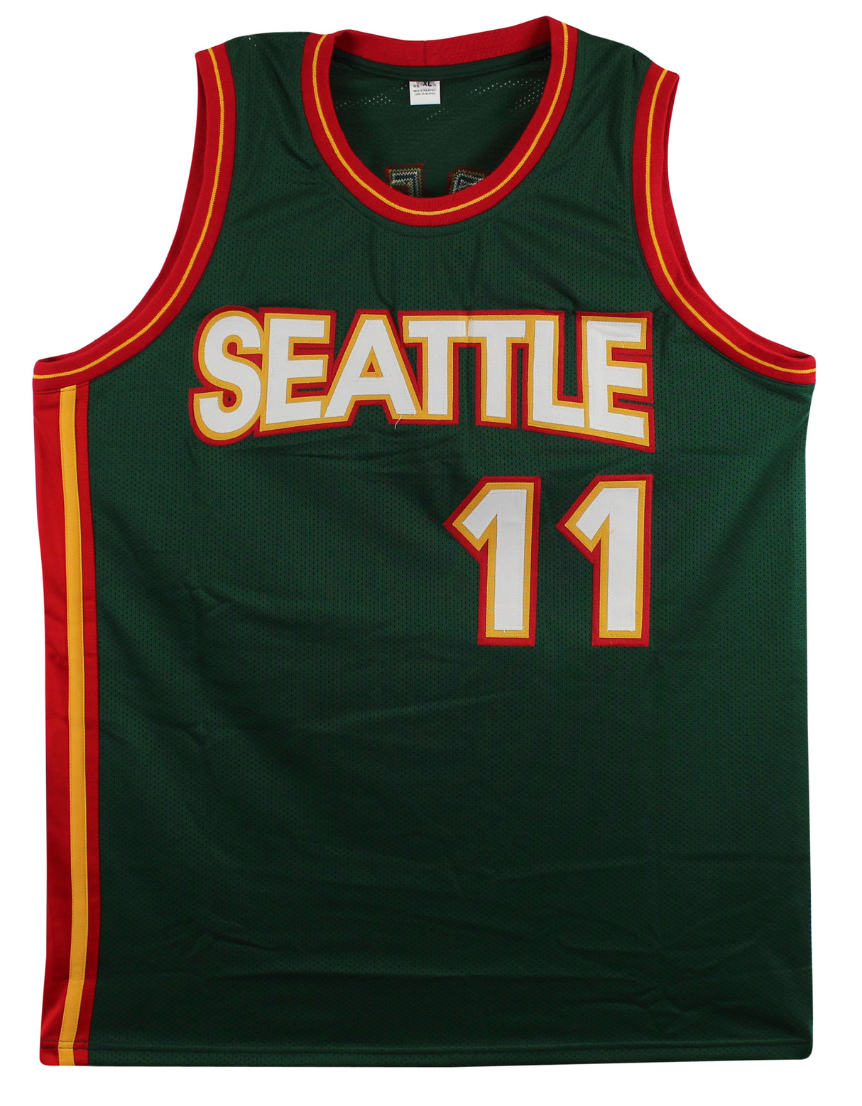 Detlef Schrempf Authentic Signed Green Pro Style Jersey BAS Witnessed