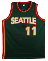 Detlef Schrempf Authentic Signed Green Pro Style Jersey BAS Witnessed