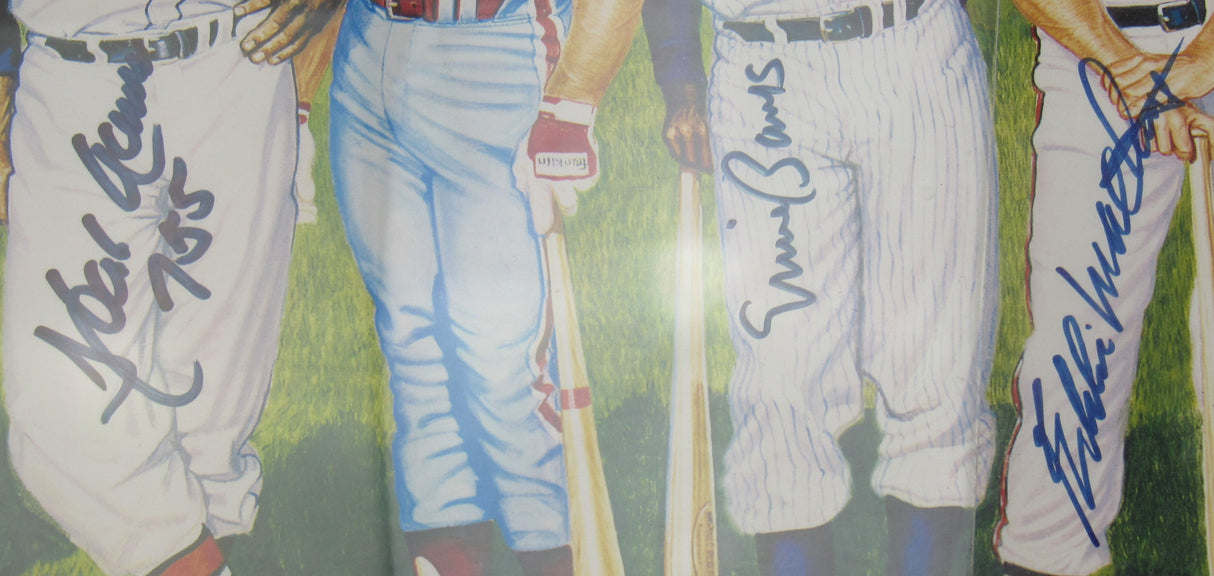 500 Home Run Club Signed Poster JSA LOA ZZ29119 - Mickey Mantle + 8 Others.
