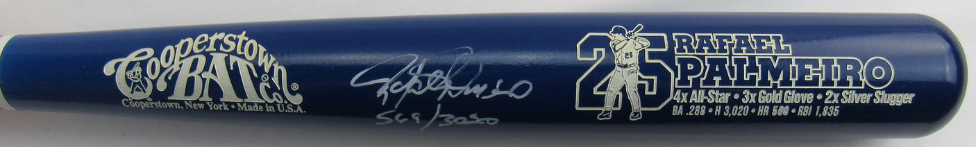 Rafael Palmeiro Signed Cooperstown LE Model Baseball Bat JSA Witness COA