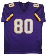 Cris Carter Authentic Signed Purple Pro Style Jersey Autographed BAS Witnessed