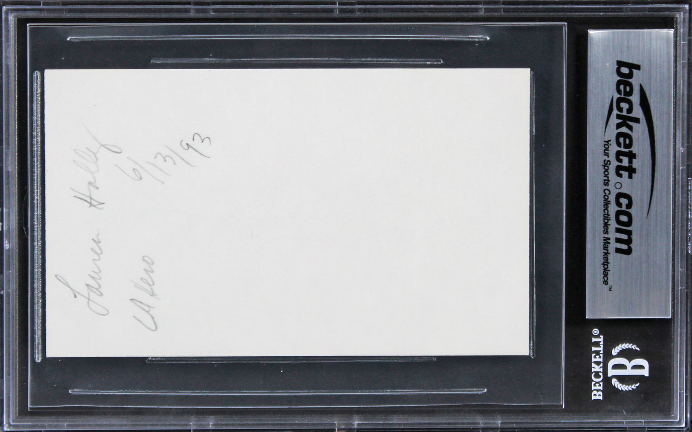 Lauren Holly Dumb and Dumber Authentic Signed 3x5 Index Card BAS Slabbed 2