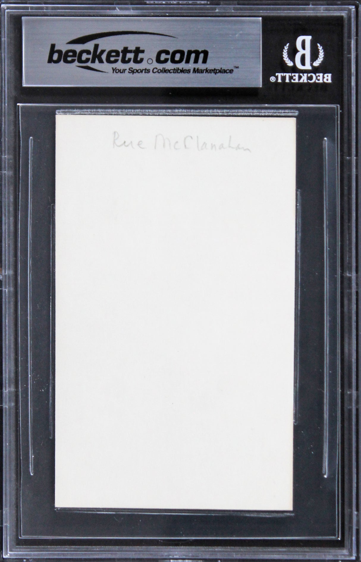 Rue McClanahan The Golden Girls Authentic Signed 3x5 Index Card BAS Slabbed