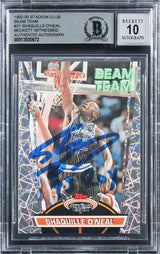 Shaquille O'Neal 1992 Stadium Club Beam Team Members Only RC Auto 10 BAS Slab 1