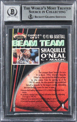 Shaquille O'Neal Signed 1992 Stadium Club Beam Team RC Auto Grade 10 BAS Slab 3