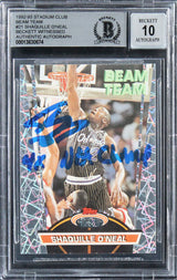 Shaquille O'Neal Signed 1992 Stadium Club Beam Team RC Auto Grade 10 BAS Slab 4