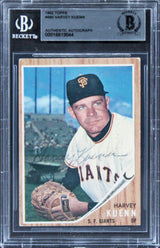Giants Harvey Kuenn Authentic Signed 1962 Topps #480 Card BAS Slabbed