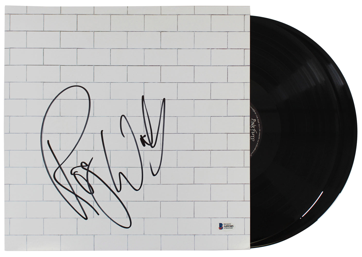 Roger Waters Pink Floyd Signed The Wall Album Cover W/ Vinyl BAS #A09385
