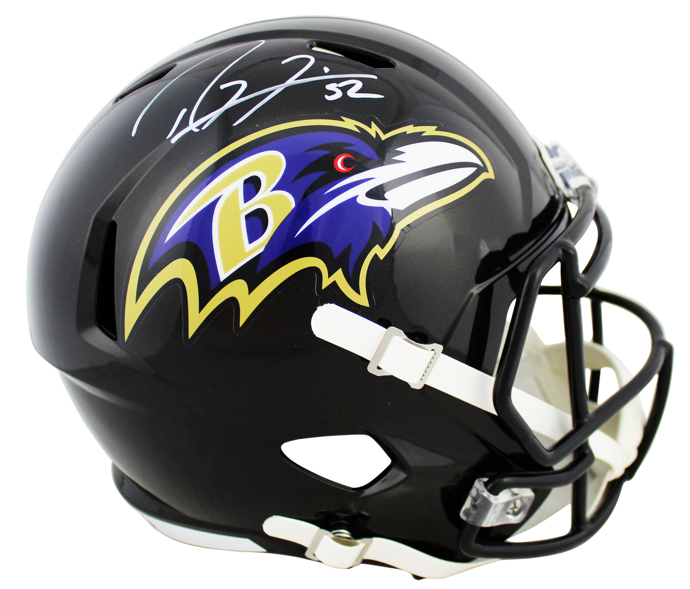 Ravens Ray Lewis Signed Full Size Speed Rep Helmet w/ White Sig BAS Witnessed