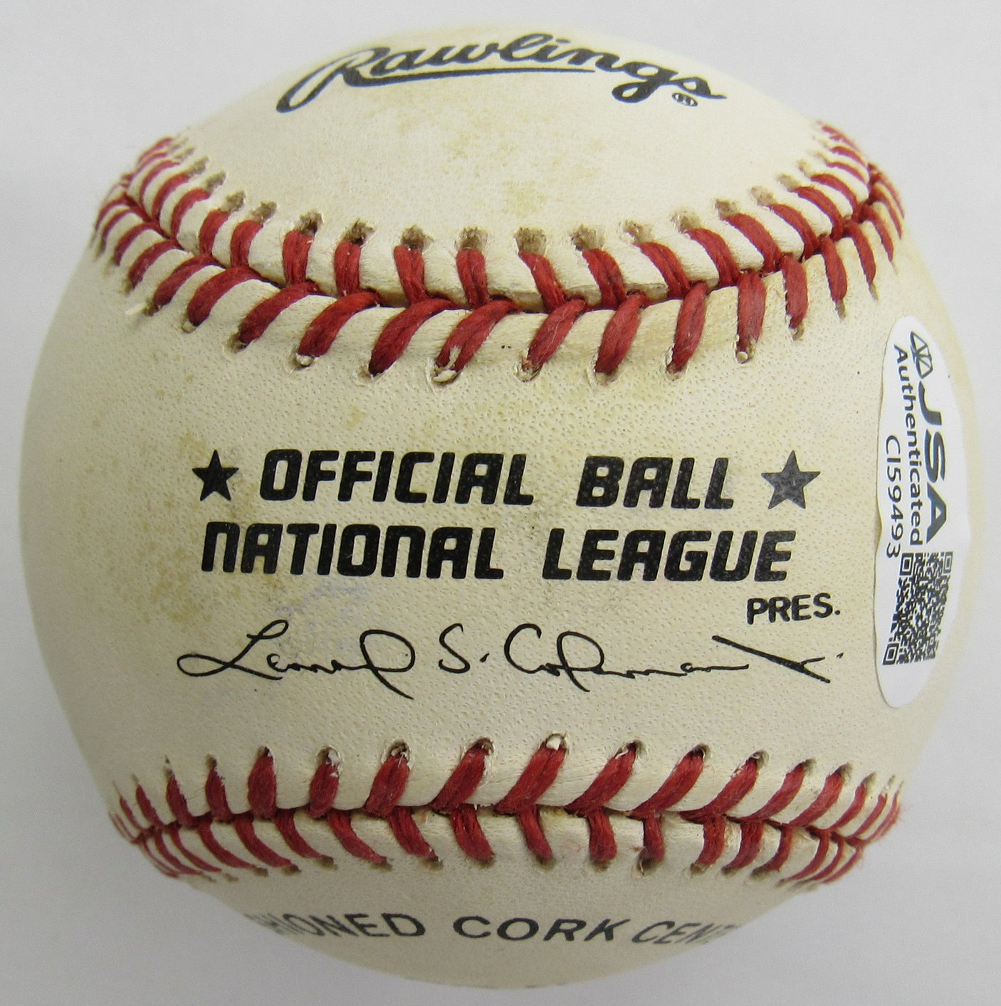 Warren Spahn Signed Auto Baseball JSA CI59493