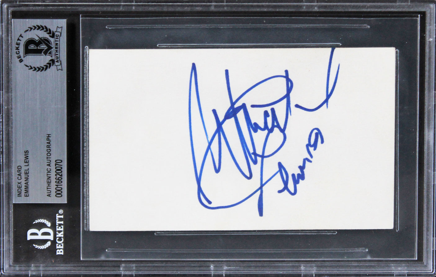 Emmanuel Lewis Webster Authentic Signed 3x5 Index Card Autographed BAS Slabbed