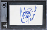 Emmanuel Lewis Webster Authentic Signed 3x5 Index Card Autographed BAS Slabbed