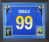 Rams Aaron Donald Authentic Signed Blue Nike Game Framed Jersey BAS Witnessed