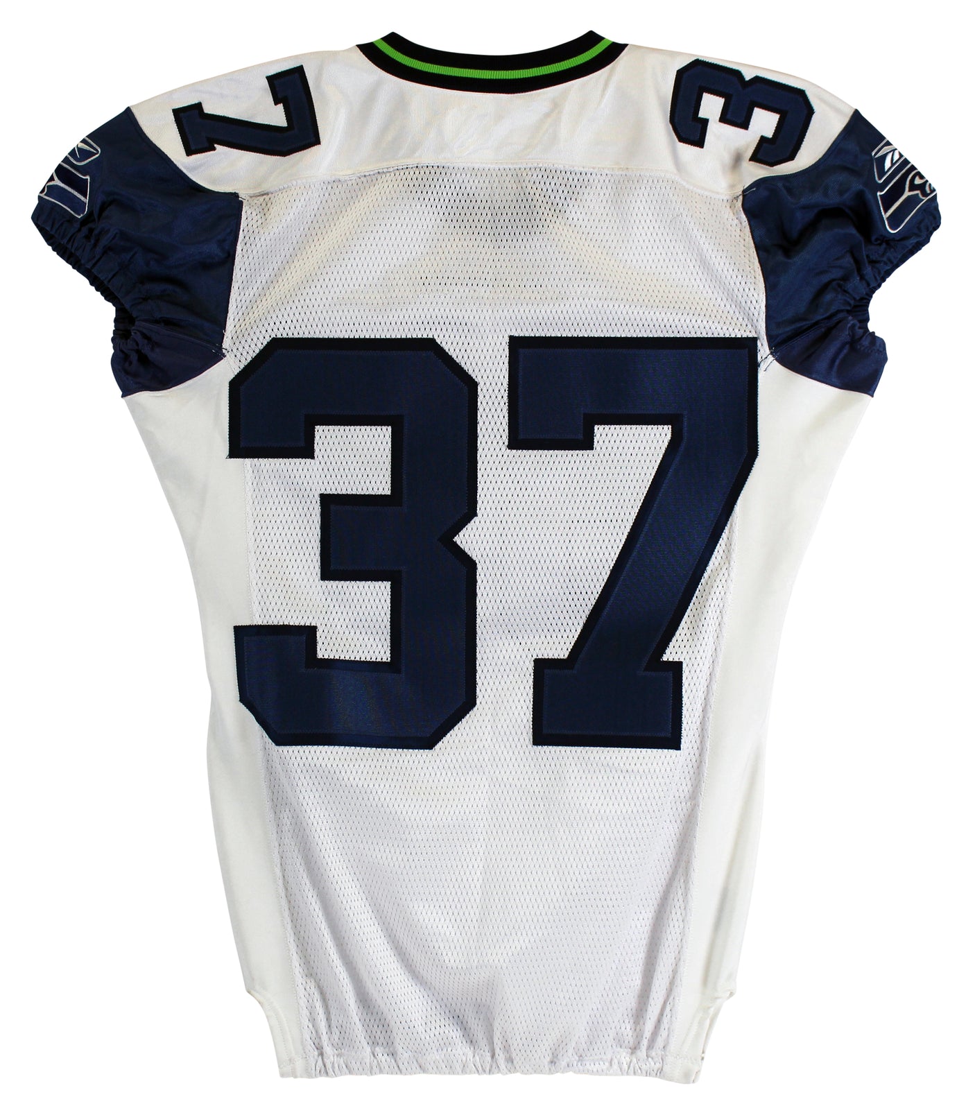 Seahawks Shaun Alexander "Game Used 2002" Signed White Reebok Jersey BAS Witness
