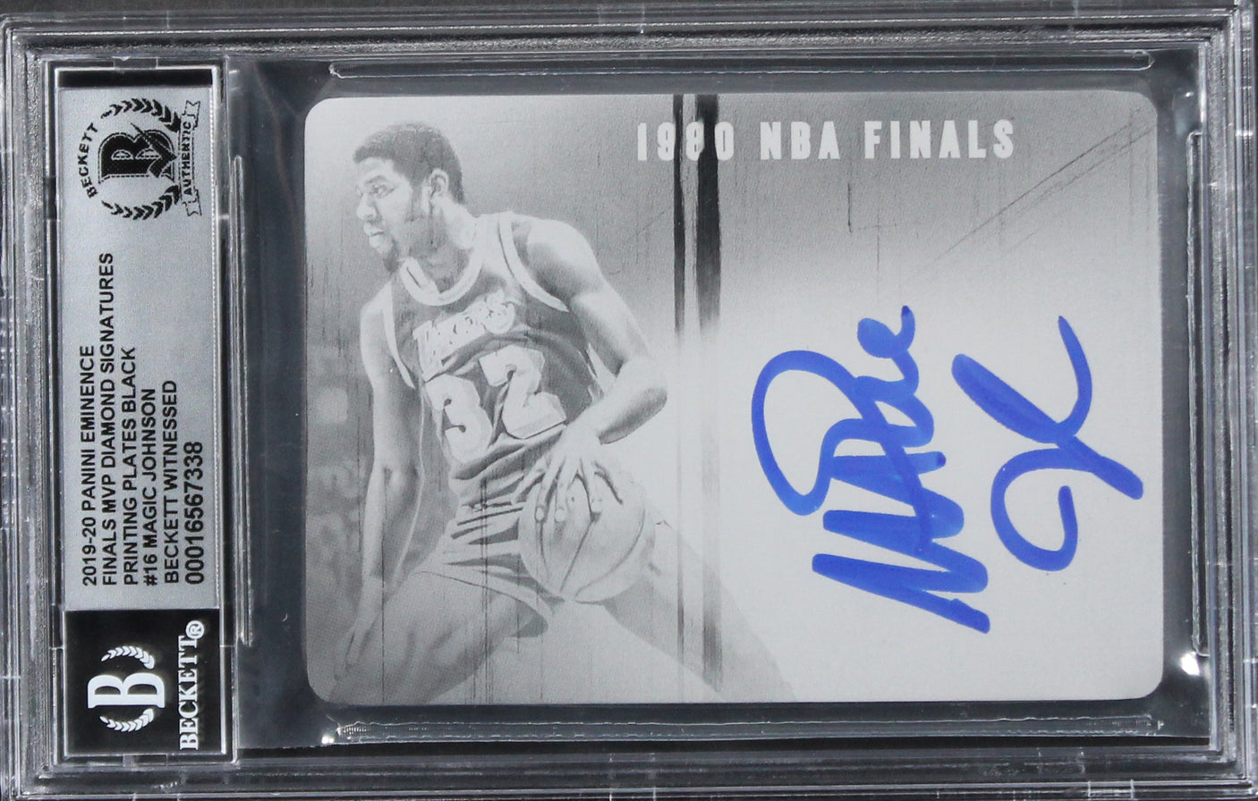 Lakers Magic Johnson Signed 2019 Panini Eminence #16 #1/1 Card Auto 10! BAS Slab