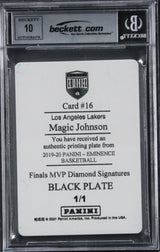 Lakers Magic Johnson Signed 2019 Panini Eminence #16 #1/1 Card Auto 10! BAS Slab