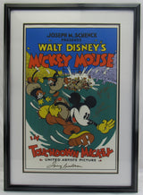 Brett Favre, Troy Aikman and Terry Bradshaw Multi Signed Mickey Mouse Poster Print JSA