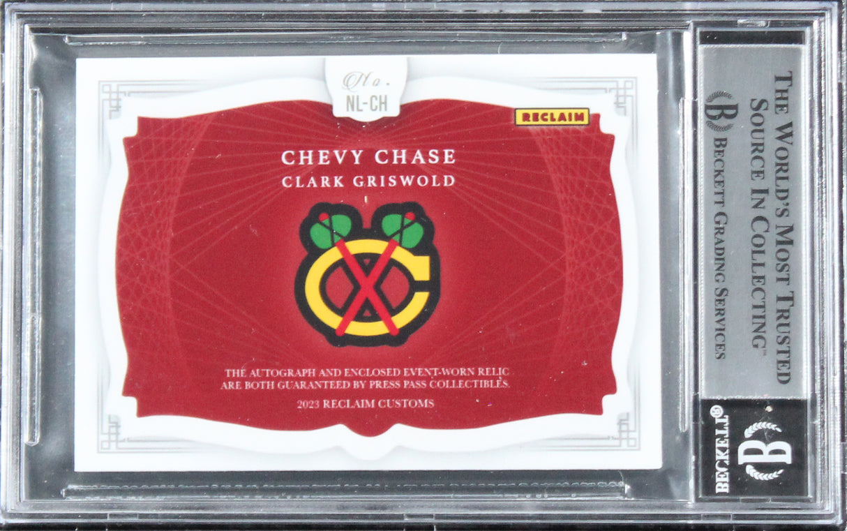 Chevy Chase Christmas Vacation Signed Custom Relic Card #2/10 BAS Slab #16567391