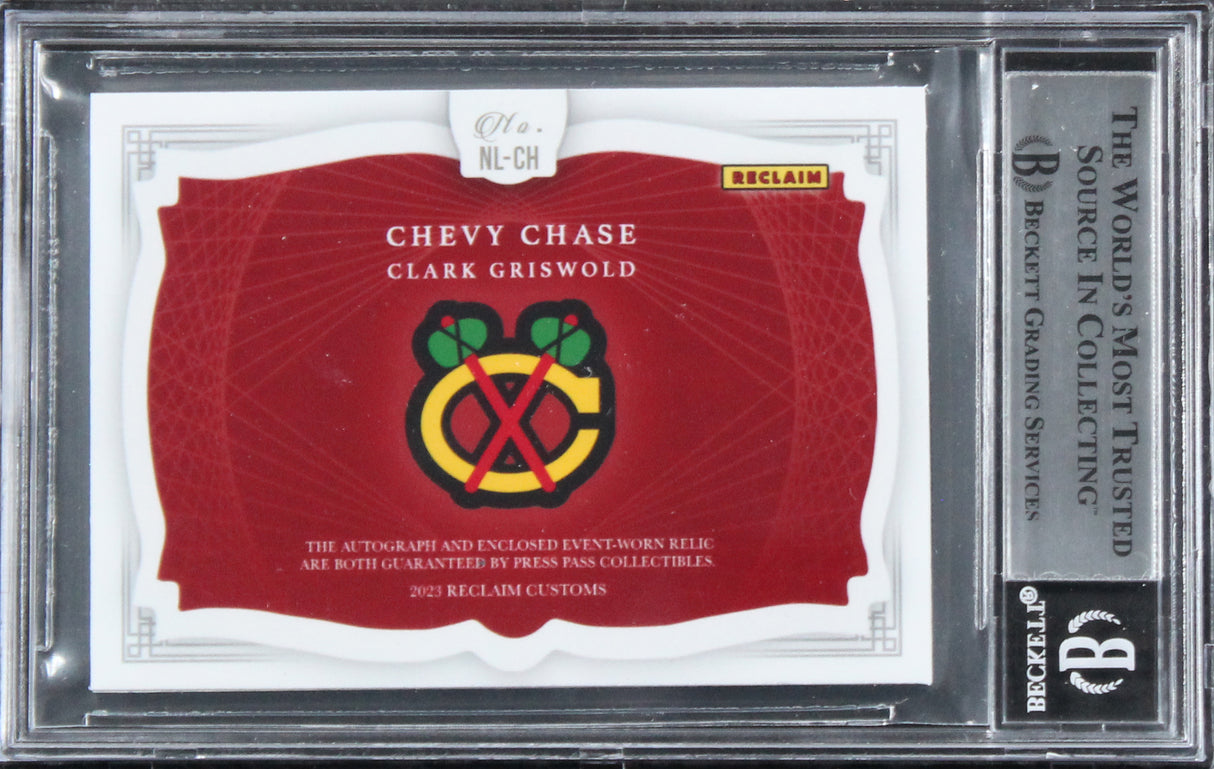 Chevy Chase Christmas Vacation Signed Relic Card One of One BAS Slab #16567405