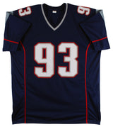 Richard Seymour Authentic Signed Navy Blue Pro Style Jersey BAS Witnessed