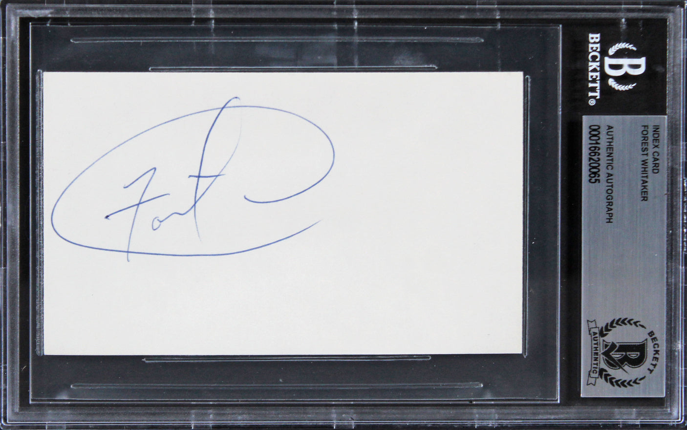 Forest Whitaker The Butler Authentic Signed 3x5 Index Card BAS Slabbed 1