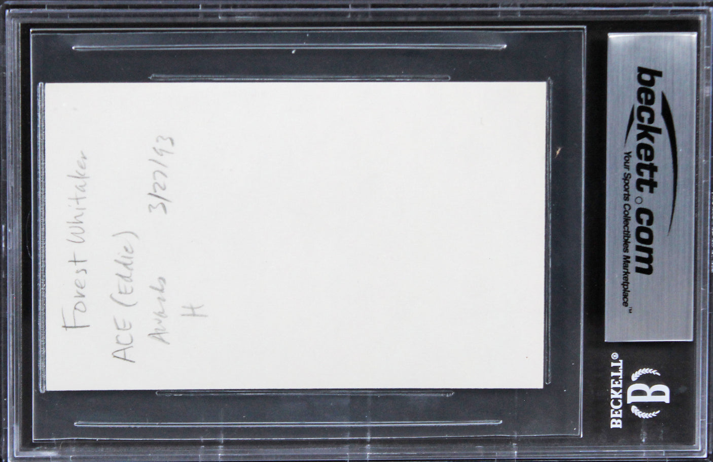 Forest Whitaker The Butler Authentic Signed 3x5 Index Card BAS Slabbed 1