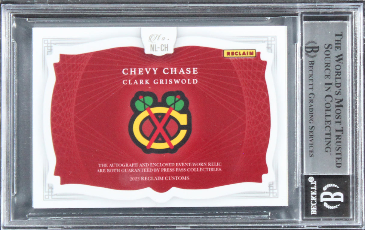Chevy Chase Christmas Vacation Signed Relic Card One of One BAS Slab #16567373